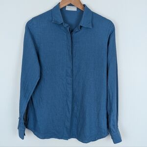 Autori Capresi Capri Paris Handmade Linen Long Sleeve Top